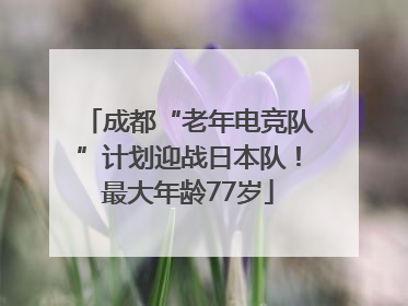 成都“老年电竞队”计划迎战日本队！最大年龄77岁