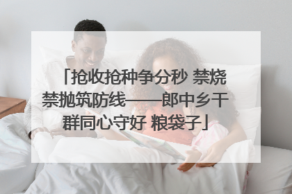 抢收抢种争分秒 禁烧禁抛筑防线——郎中乡干群同心守好 粮袋子