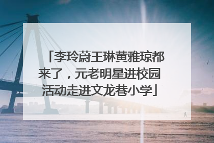 李玲蔚王琳黄雅琼都来了，元老明星进校园活动走进文龙巷小学