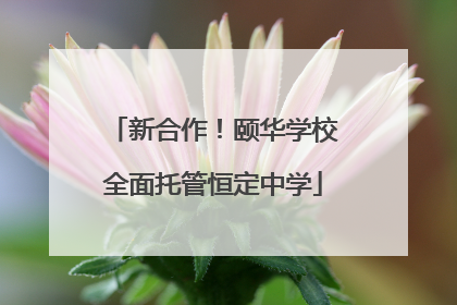 新合作！颐华学校全面托管恒定中学