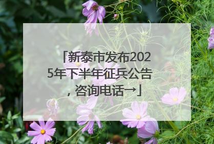 新泰市发布2025年下半年征兵公告，咨询电话→