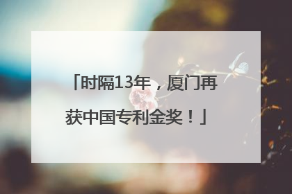 时隔13年，厦门再获中国专利金奖！