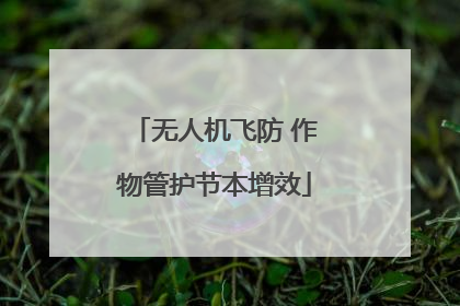 无人机飞防 作物管护节本增效