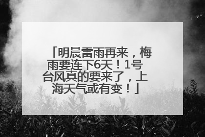 明晨雷雨再来，梅雨要连下6天！1号台风真的要来了，上海天气或有变！