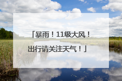 暴雨！11级大风！出行请关注天气！