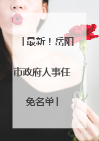 最新！岳阳市政府人事任免名单