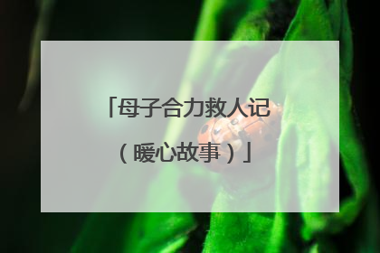 母子合力救人记（暖心故事）
