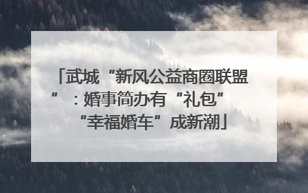 武城“新风公益商圈联盟”：婚事简办有“礼包” “幸福婚车”成新潮