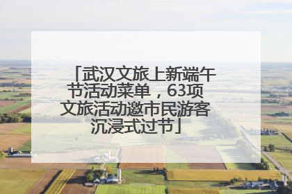 武汉文旅上新端午节活动菜单，63项文旅活动邀市民游客沉浸式过节