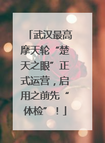 武汉最高摩天轮“楚天之眼”正式运营，启用之前先“体检”！