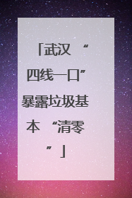 武汉 “四线一口”暴露垃圾基本 “清零”