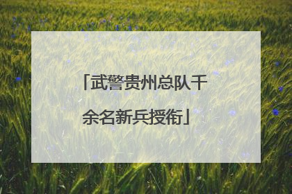 武警贵州总队千余名新兵授衔