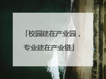 校园建在产业园，专业建在产业链