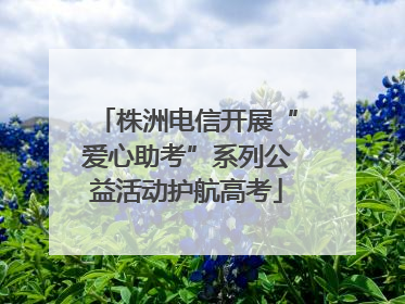 株洲电信开展“爱心助考”系列公益活动护航高考