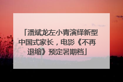 潘斌龙左小青演绎新型中国式家长，电影《不再退缩》预定暑期档