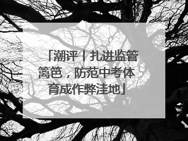 潮评丨扎进监管篱笆，防范中考体育成作弊洼地