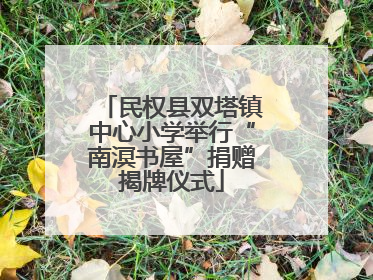 民权县双塔镇中心小学举行“南溟书屋”捐赠揭牌仪式