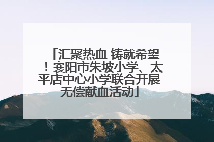 汇聚热血 铸就希望！襄阳市朱坡小学、太平店中心小学联合开展无偿献血活动