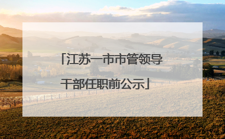 江苏一市市管领导干部任职前公示