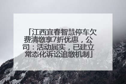 江西宜春智慧停车欠费清缴享7折优惠，公司：活动属实，已建立常态化诉讼追缴机制