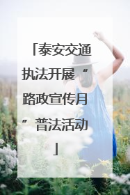 泰安交通执法开展“路政宣传月”普法活动