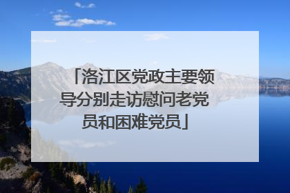 洛江区党政主要领导分别走访慰问老党员和困难党员