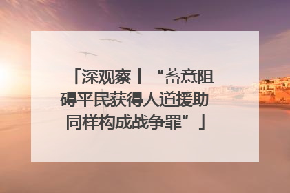 深观察丨“蓄意阻碍平民获得人道援助同样构成战争罪”