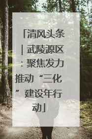 清风头条｜武陵源区：聚焦发力推动“三化”建设年行动