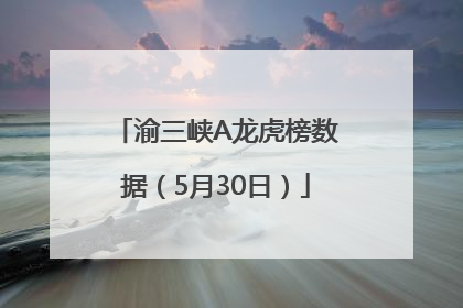 渝三峡A龙虎榜数据（5月30日）