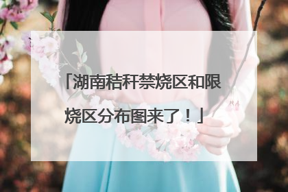 湖南秸秆禁烧区和限烧区分布图来了！
