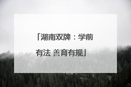 湖南双牌：学前有法 善育有规