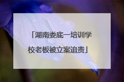 湖南娄底一培训学校老板被立案追责
