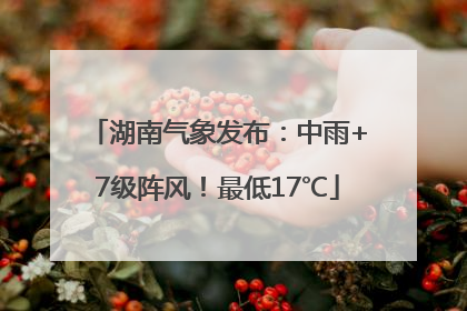 湖南气象发布：中雨+7级阵风！最低17℃