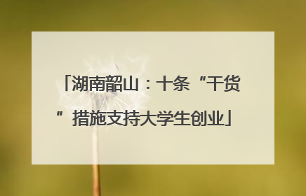 湖南韶山：十条“干货”措施支持大学生创业