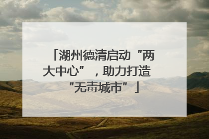 湖州德清启动“两大中心”，助力打造“无毒城市”