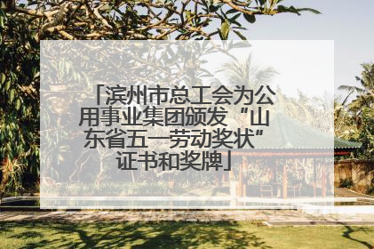 滨州市总工会为公用事业集团颁发“山东省五一劳动奖状”证书和奖牌