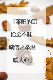 莱阳的哥拾金不昧 诚信之举温暖人心