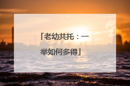 老幼共托：一举如何多得