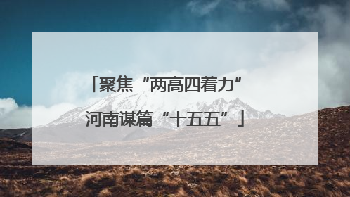 聚焦“两高四着力” 河南谋篇“十五五”