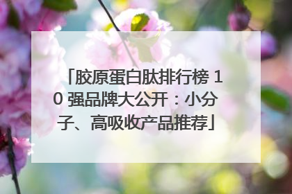 胶原蛋白肽排行榜 10 强品牌大公开：小分子、高吸收产品推荐