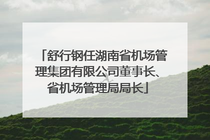 舒行钢任湖南省机场管理集团有限公司董事长、省机场管理局局长