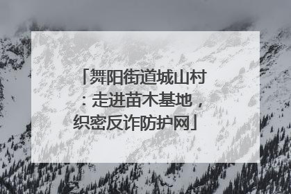 舞阳街道城山村：走进苗木基地，织密反诈防护网
