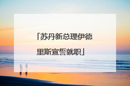 苏丹新总理伊德里斯宣誓就职