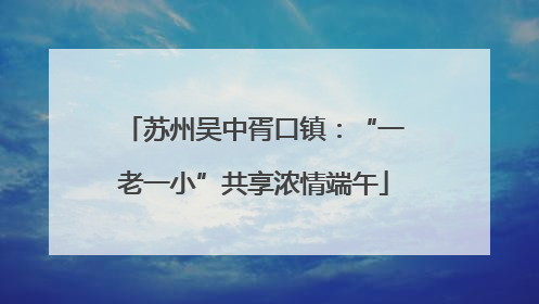 苏州吴中胥口镇：“一老一小”共享浓情端午