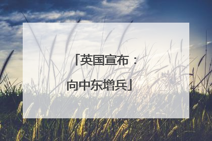 英国宣布：向中东增兵