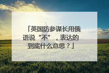英国防参谋长用俄语说“不”，表达的到底什么意思？