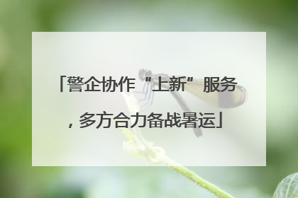 警企协作“上新”服务，多方合力备战暑运