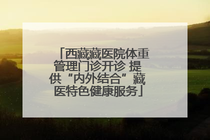 西藏藏医院体重管理门诊开诊 提供“内外结合”藏医特色健康服务