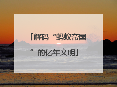 解码“蚂蚁帝国”的亿年文明