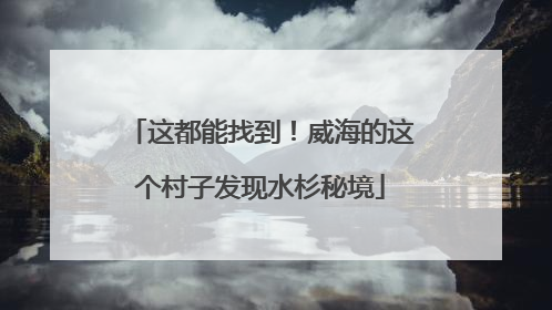 这都能找到！威海的这个村子发现水杉秘境